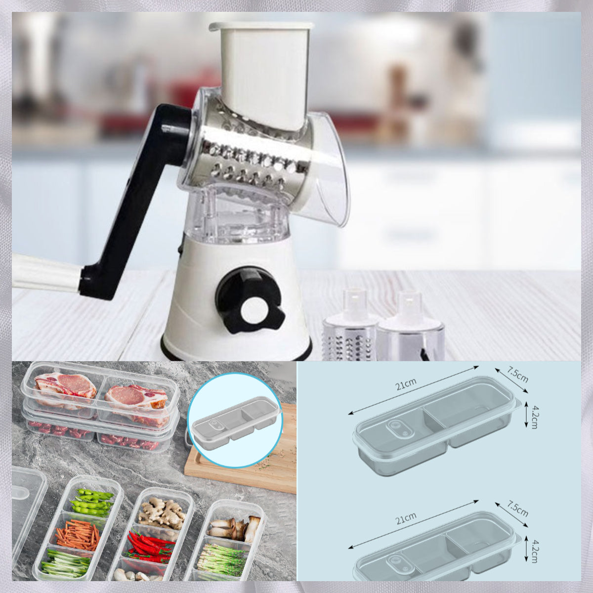 🥕Nur für kurze Zeit zum halben Preis: 3-in-1-Käseschneider und Gemüsereibe mit Drehfunktion.