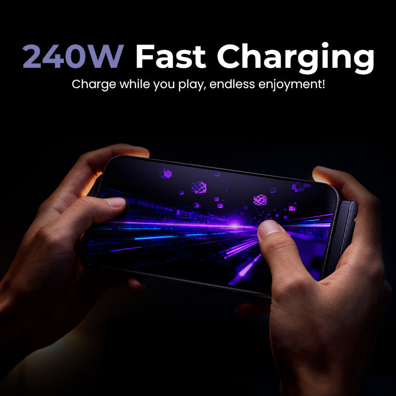 ⚡ 2-i-1 usynligt opladningskabel 240W | Hurtig opladning • Indbygget mobilstativ • Stærk og holdbar