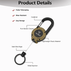 Retractable Carabiner Keychain 🎣 – 65cm Steel Cord, Heavy-Duty Badge Reel, Lightweight EDC Tool for Keys, ID & Outdoor Use