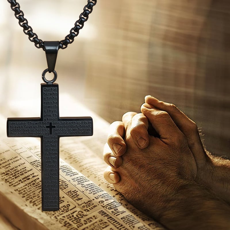 【🔥Compre 1 e Leve 2】🙏Colar com Cruz e Oração do Senhor