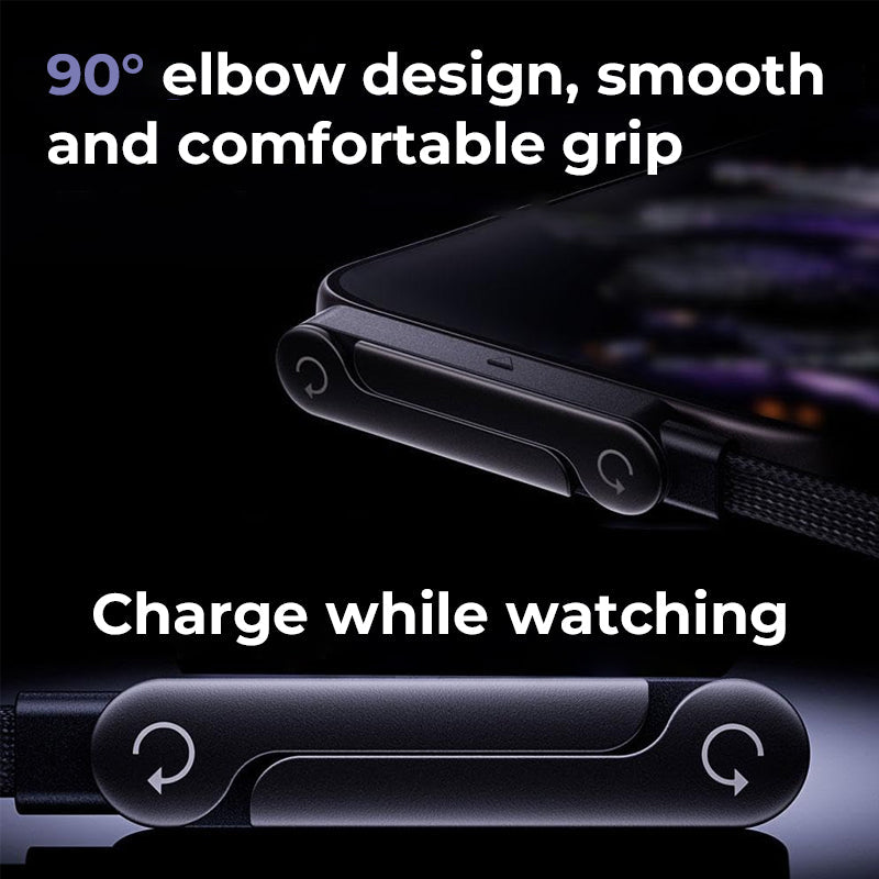 ⚡ 2-i-1 usynligt opladningskabel 240W | Hurtig opladning • Indbygget mobilstativ • Stærk og holdbar