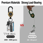 Retractable Carabiner Keychain 🎣 – 65cm Steel Cord, Heavy-Duty Badge Reel, Lightweight EDC Tool for Keys, ID & Outdoor Use