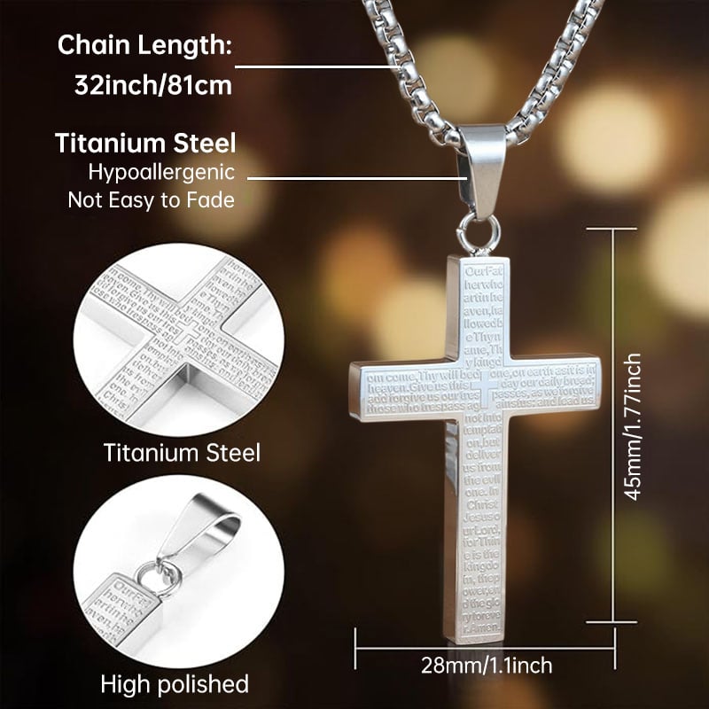 【🔥Compre 1 e Leve 2】🙏Colar com Cruz e Oração do Senhor