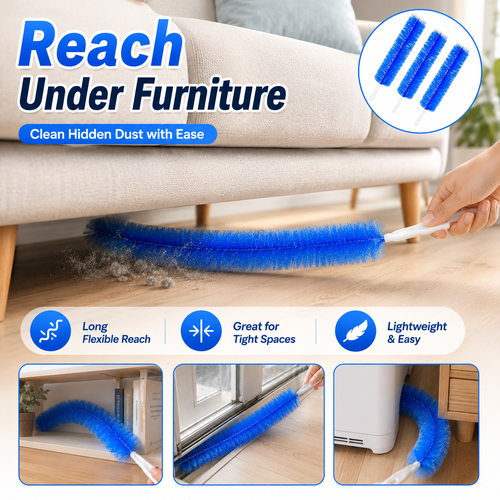 Bendable microfiber head, reusable dust remover