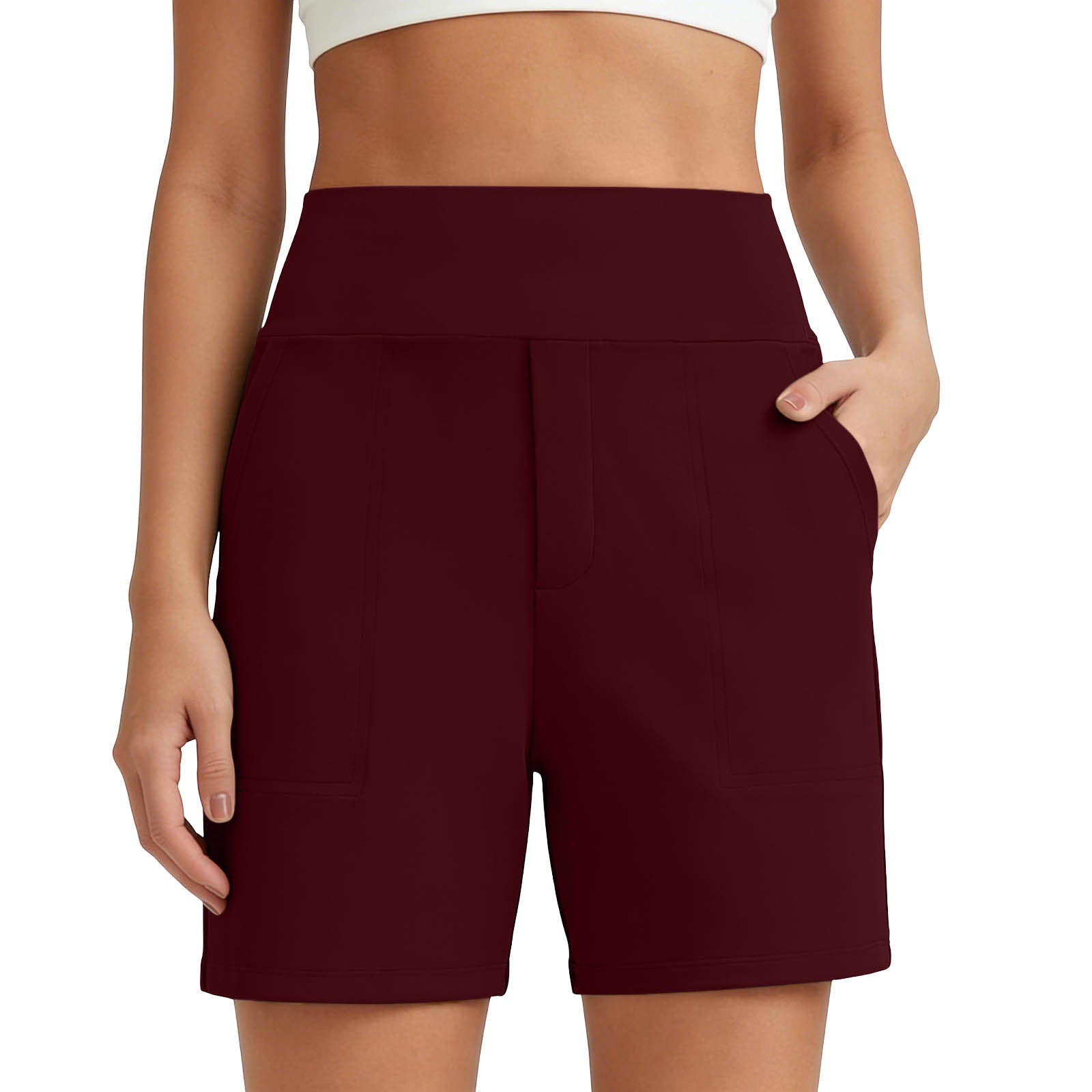 Women's high-waisted shorts: tummy control and butt lift, stretchy.