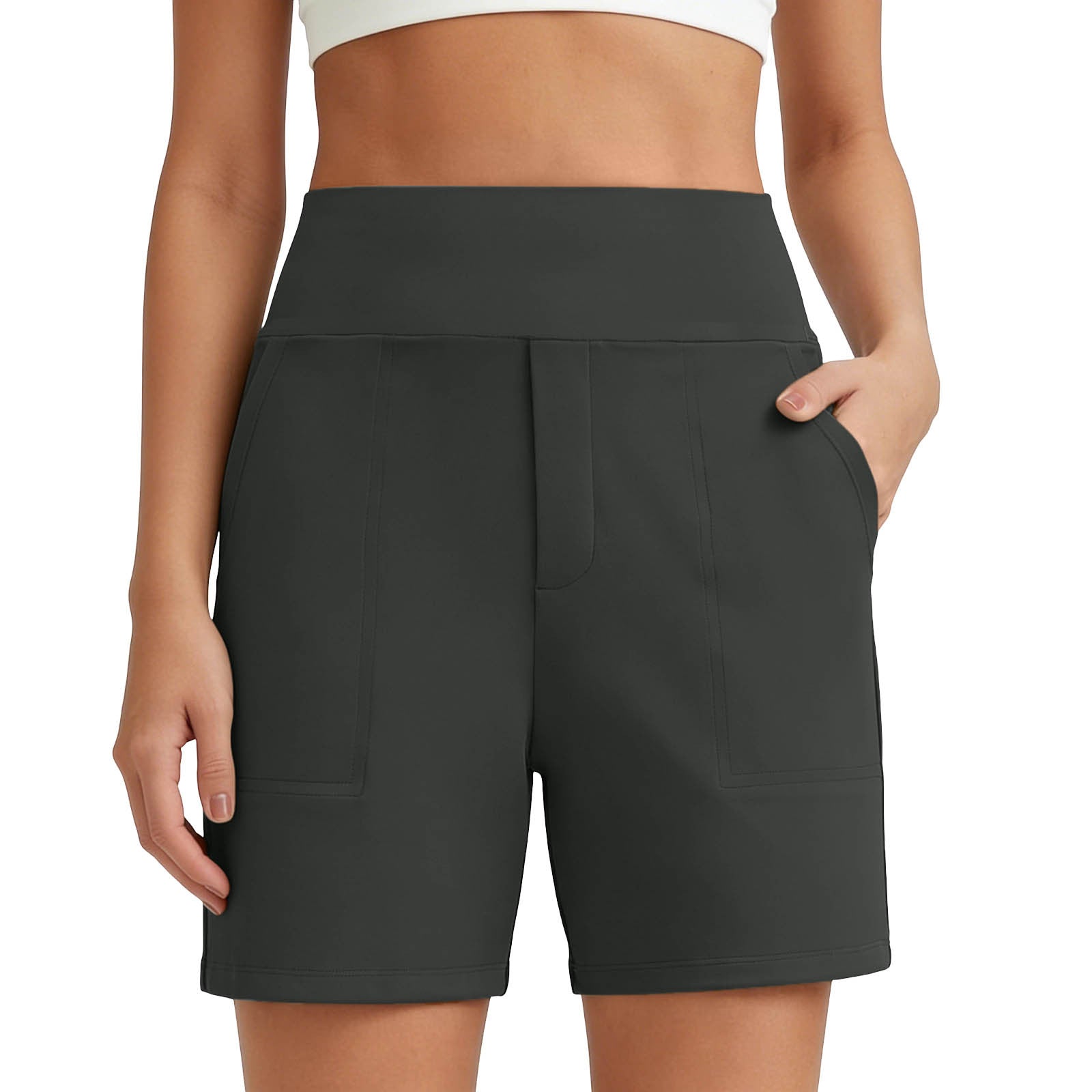 Women's high-waisted shorts: tummy control and butt lift, stretchy.