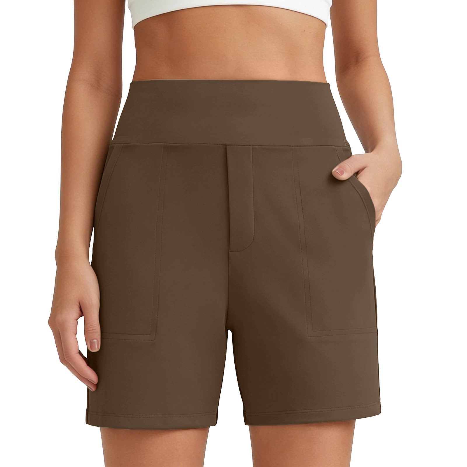Women's high-waisted shorts: tummy control and butt lift, stretchy.