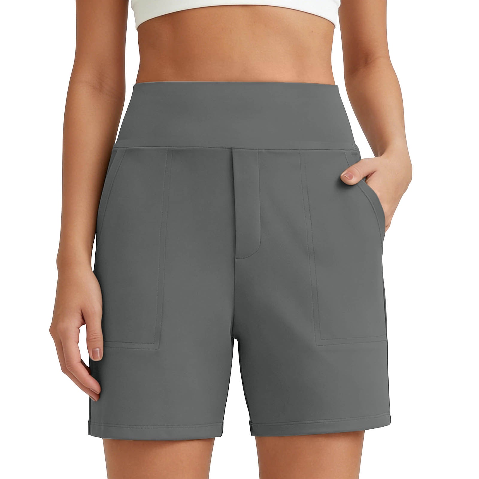 Women's high-waisted shorts: tummy control and butt lift, stretchy.