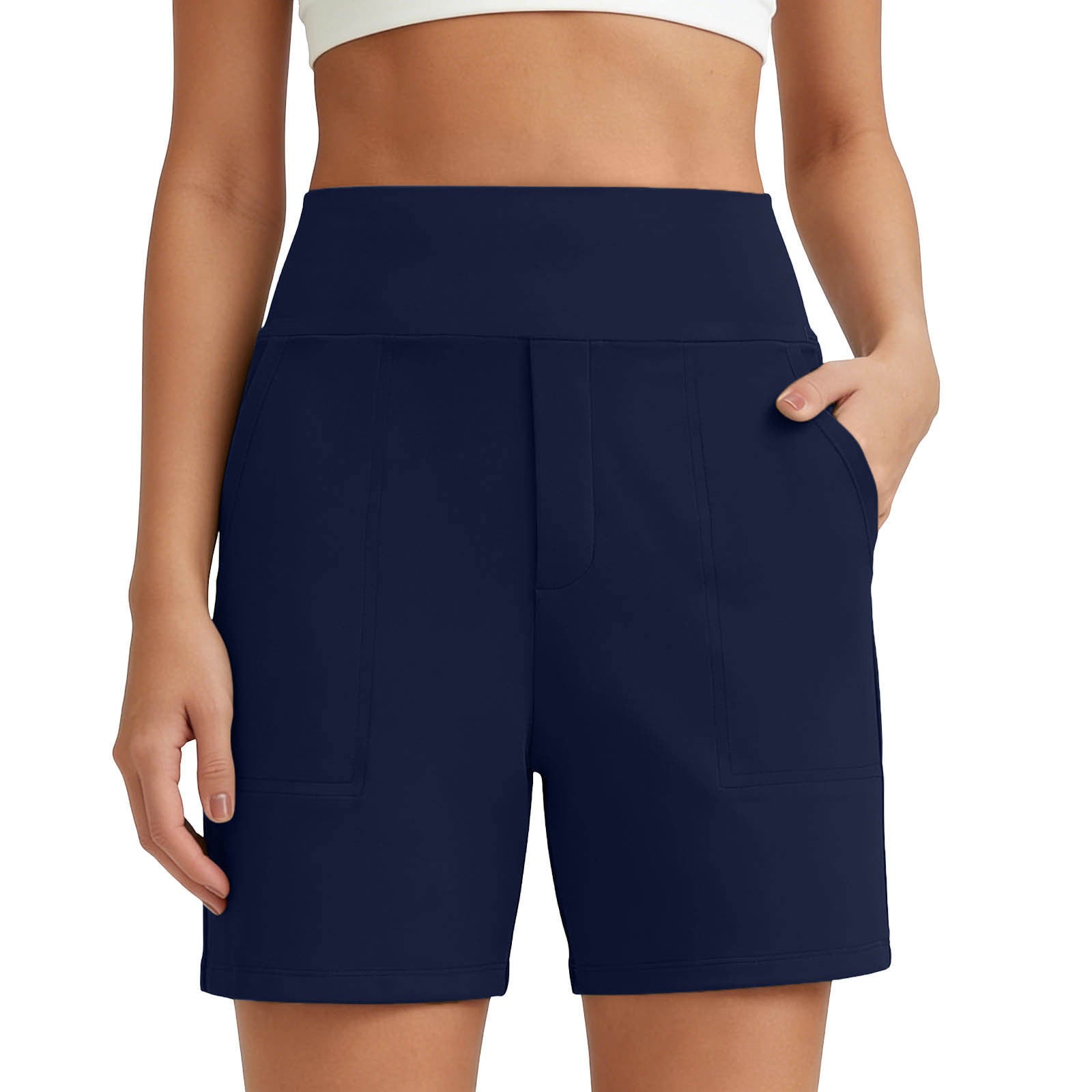 Women's high-waisted shorts: tummy control and butt lift, stretchy.