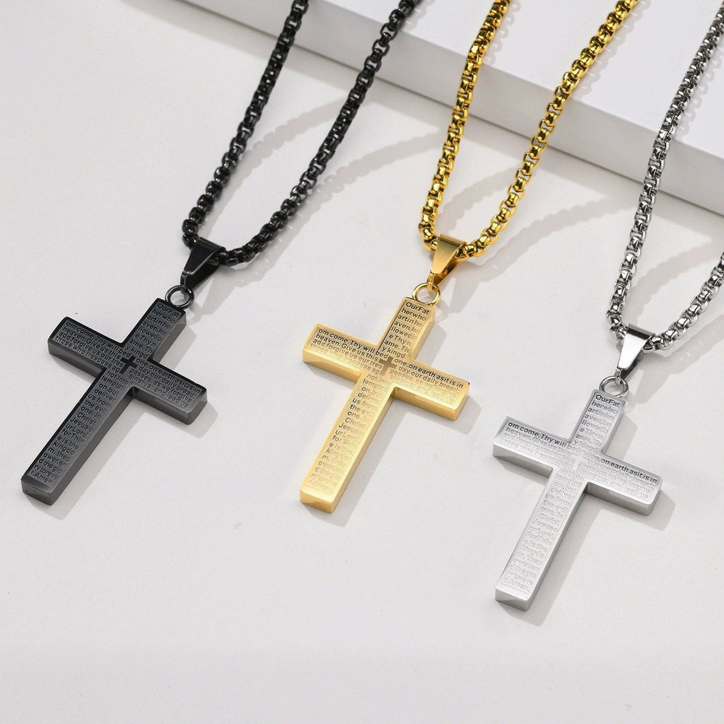 【🔥Compre 1 e Leve 2】🙏Colar com Cruz e Oração do Senhor