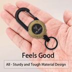 Retractable Carabiner Keychain 🎣 – 65cm Steel Cord, Heavy-Duty Badge Reel, Lightweight EDC Tool for Keys, ID & Outdoor Use