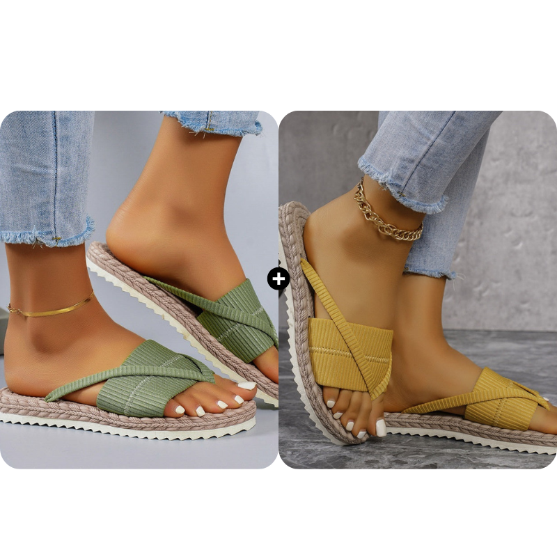 Chinelo de dedo confortável para mulher, ideal para o verão.