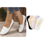 Sapatos ortopédicos femininos confortáveis, leves e estilosos, com design aberto.