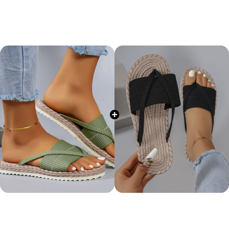 Chinelo de dedo confortável para mulher, ideal para o verão.