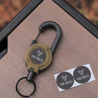 Retractable Carabiner Keychain 🎣 – 65cm Steel Cord, Heavy-Duty Badge Reel, Lightweight EDC Tool for Keys, ID & Outdoor Use
