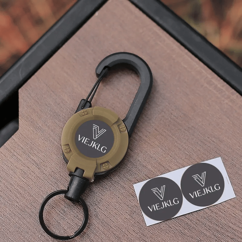 Retractable Carabiner Keychain 🎣 – 65cm Steel Cord, Heavy-Duty Badge Reel, Lightweight EDC Tool for Keys, ID & Outdoor Use
