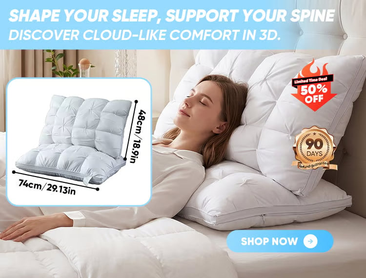 Ultra-Soft Neck-Supporting Bread-Shaped Pillow – Washable