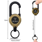 Retractable Carabiner Keychain 🎣 – 65cm Steel Cord, Heavy-Duty Badge Reel, Lightweight EDC Tool for Keys, ID & Outdoor Use