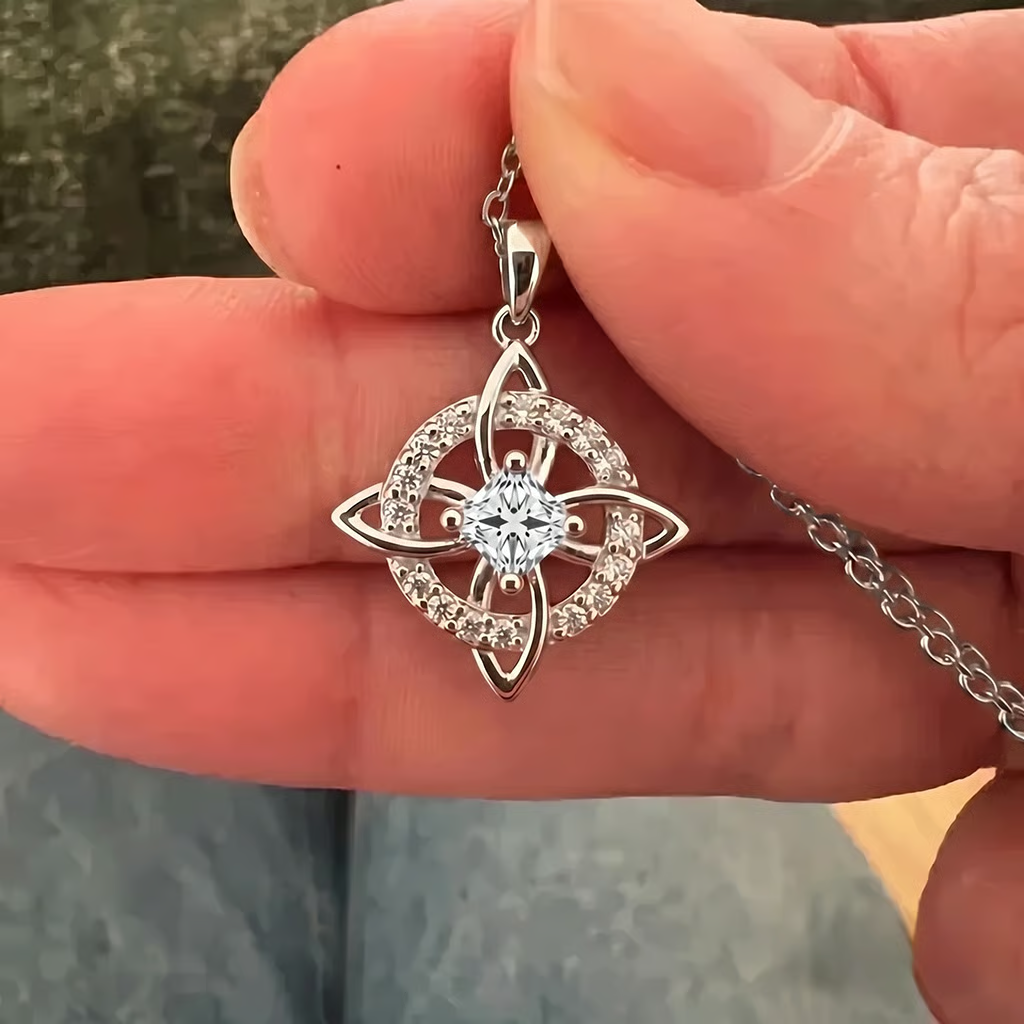 Colar místico com pedra de nascimento e nó de bruxa 🔮💞 Proteja os seus entes queridos