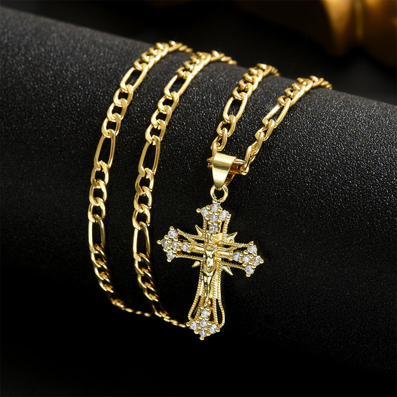 ⏰ÚLTIMO DIA - COMPRE 1 E LEVE OUTRO GRÁTIS!✝️Colar com Pendente Crucifixo Dourado