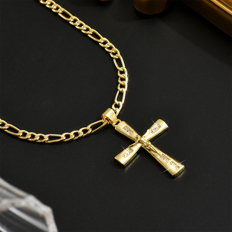 ⏰ÚLTIMO DIA - COMPRE 1 E LEVE OUTRO GRÁTIS!✝️Colar com Pendente Crucifixo Dourado