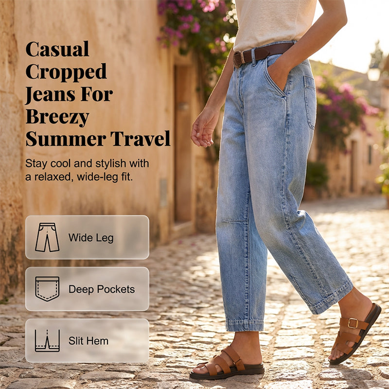 👖✨ PROMOÇÃO RELÂMPAGO 50% DE DESCONTO! Calça Jeans Feminina Reta 7/8 – Cintura Média, Perna Afunilada, Lavagem Vintage, Caimento que Valoriza a Silhueta 🌟