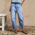 👖✨ PROMOÇÃO RELÂMPAGO 50% DE DESCONTO! Calça Jeans Feminina Reta 7/8 – Cintura Média, Perna Afunilada, Lavagem Vintage, Caimento que Valoriza a Silhueta 🌟