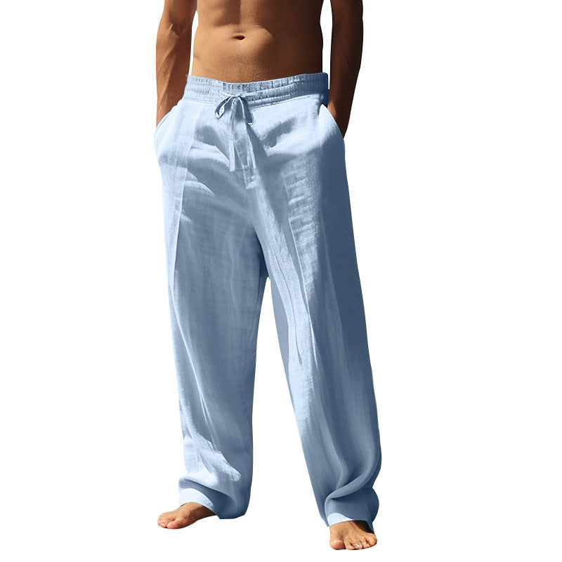 👖 50% RABAT 🌿 | Casual linnedbukser til mænd – lige ben og snøre i taljen