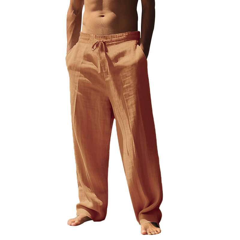 👖 50% RABAT 🌿 | Casual linnedbukser til mænd – lige ben og snøre i taljen