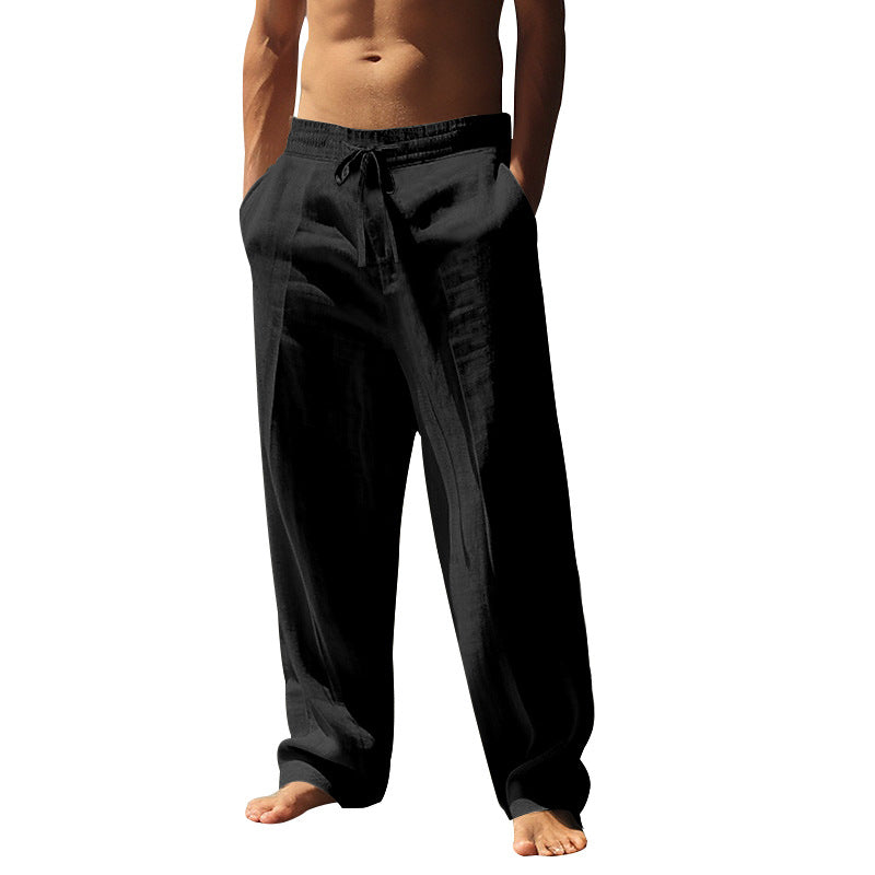 👖 50% RABAT 🌿 | Casual linnedbukser til mænd – lige ben og snøre i taljen