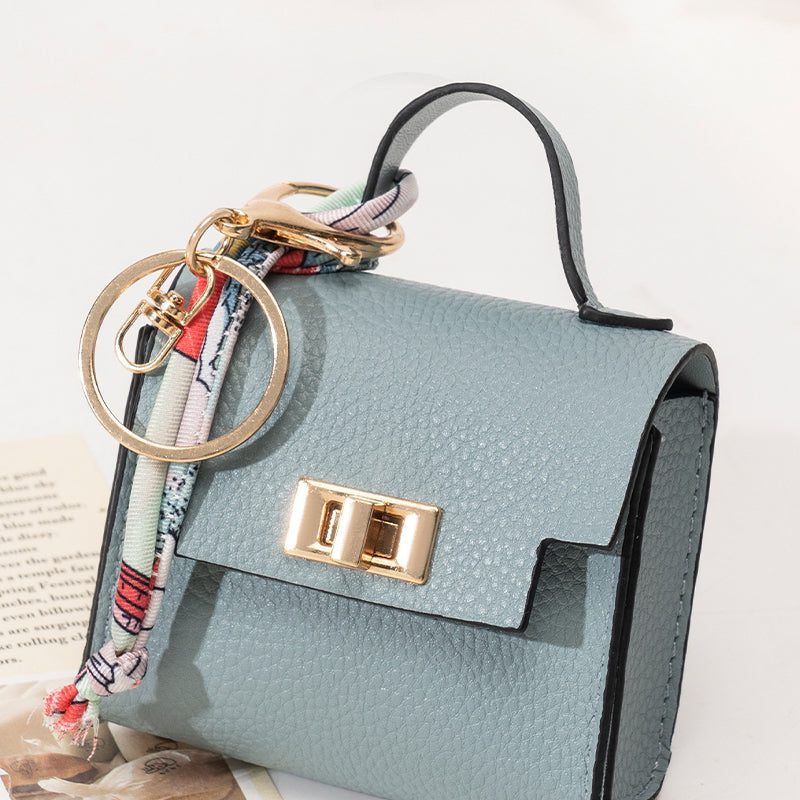 💖✨ Mini porta-moedas com argola para chaves - giro, compacto e perfeito para moedas, chaves e pequenos objetos.
