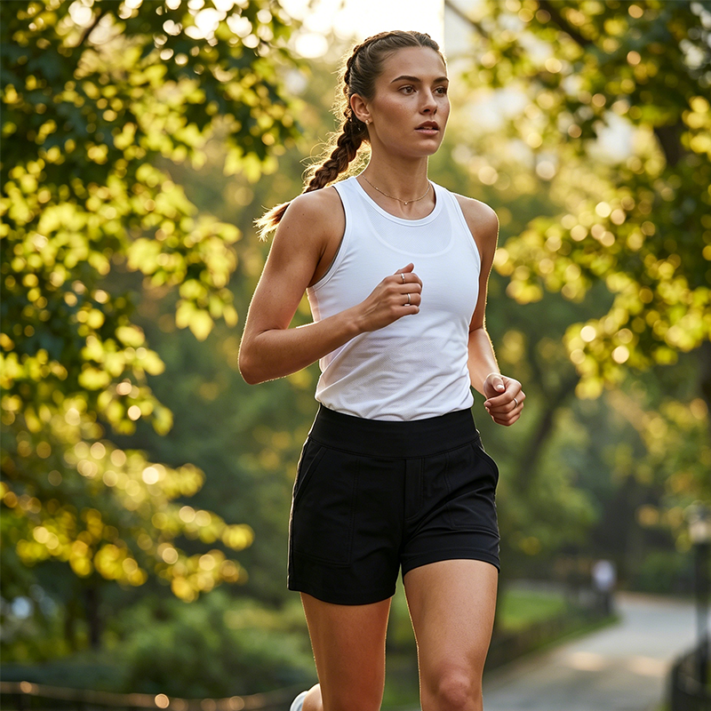 Women's high-waisted shorts: tummy control and butt lift, stretchy.